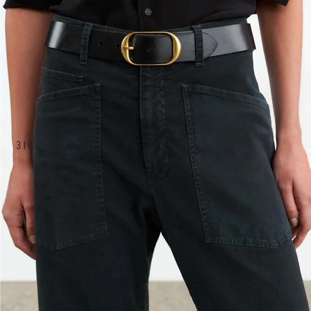 Nili Lotan Shon Carbon Bow Leg Pant 2 - Picture 3 of 9